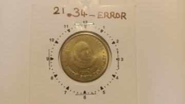 5 Rupees - Mother Teresa-HYDERABAD MINT 12.30 ROTATION ERROR COIN USED