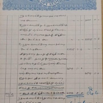 British India King George V 3 Annas Stamp Paper -Government of Madras