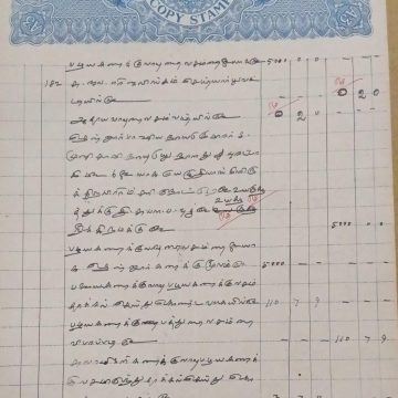 British India King George V 3 Annas Stamp Paper -Government of Madras