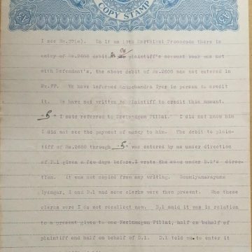 British India King George V 3 Annas Stamp Paper -Government of Madras