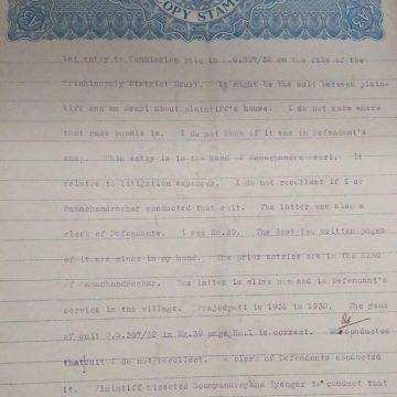 British India King George V 3 Annas Stamp Paper -Government of Madras