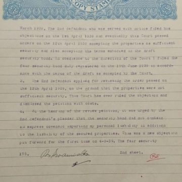 British India King George V 3 Annas Stamp Paper -Government of Madras