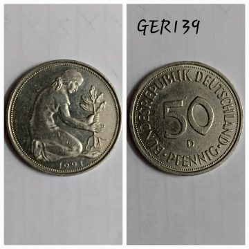 GERMANY 50  PFENNIG 1991 (USED)