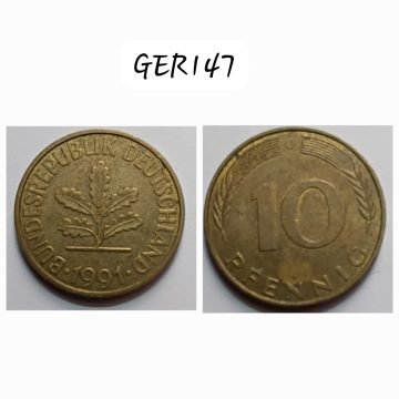 GERMANY 10  PFENNIG 1991 (USED)