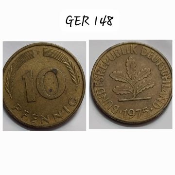 GERMANY 10  PFENNIG 1975 (USED)
