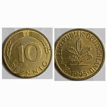 GERMANY 10  PFENNIG 1995 (USED)