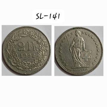 SWITZERLAND 2 Fr.  1992 Helvetia