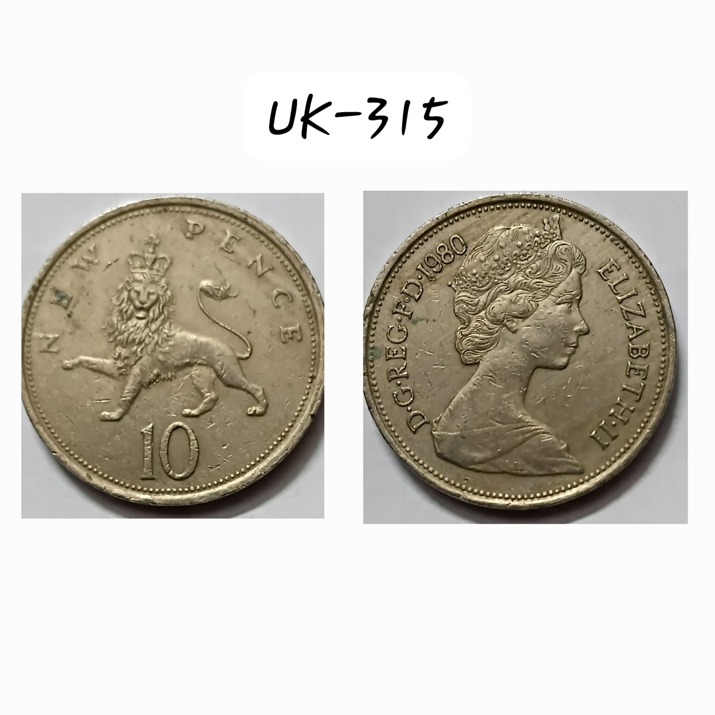 UK Elizabeth II 10 PENCE 1980 used