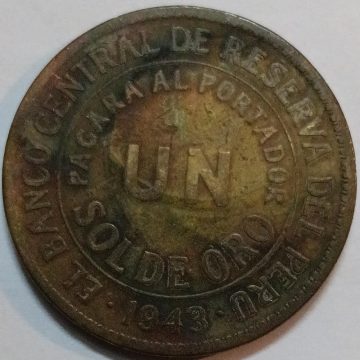 Peru 1 Sol de Oro 1943(USED)