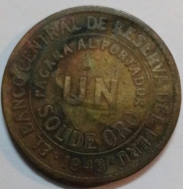 Peru 1 Sol de Oro 1943(USED)