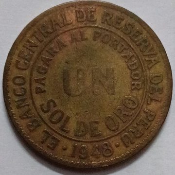 Peru 1 Sol de Oro 1948 (USED)