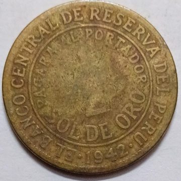 Peru 1/2 Sol de Oro 1947 (USED)