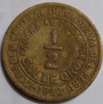 Peru 1/2 Sol de Oro 1960 (USED)