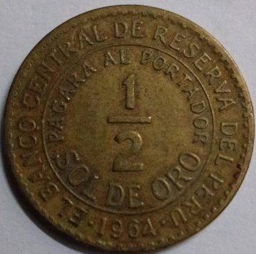 Peru 1/2 Sol de Oro 1964 (USED)