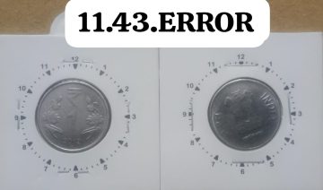 1 RUPEE 2012 HYDERABAD MINT 11.30 CLOCK ROTATION -ERROR COIN USED