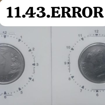 1 RUPEE 2012 HYDERABAD MINT 11.30 CLOCK ROTATION -ERROR COIN USED