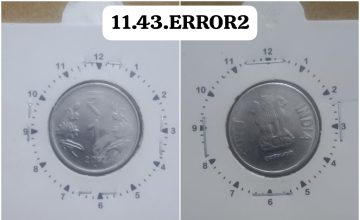 1 RUPEE 2012 NOIDA MINT 11.30 CLOCK ROTATION -ERROR COIN USED