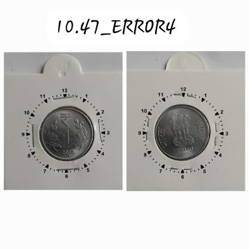 1 RUPEE 2016 HYDERABAD MINT 11.5 ROTATION ERROR COIN USED
