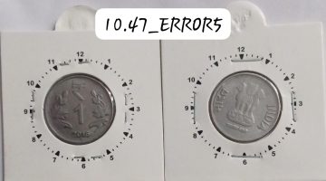1 RUPEE 2016 NOIDA MINT 1 O' CLOCK ROTATION ERROR COIN UNC