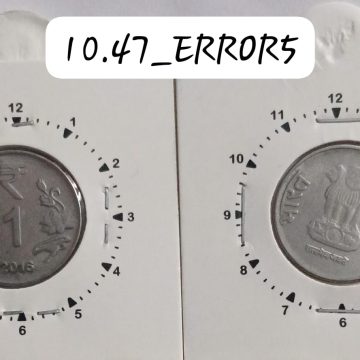 1 RUPEE 2016 NOIDA MINT 1 O' CLOCK ROTATION ERROR COIN UNC