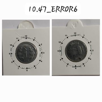 1 RUPEE 2016 CALCUTTA  MINT 8.30  ROTATION ERROR COIN USED
