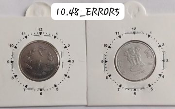 1 RUPEE 2017 CALCUTTA  MINT 11 O'CLOCK  ROTATION ERROR COIN USED