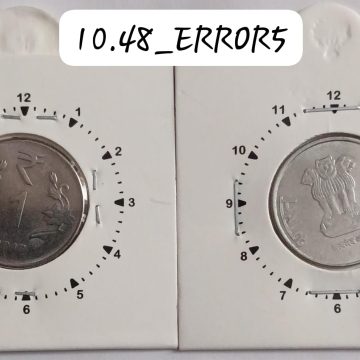 1 RUPEE 2017 CALCUTTA  MINT 11 O'CLOCK  ROTATION ERROR COIN USED