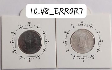 1 RUPEE 2017 NOIDA MINT 12.5 ROTATION ERROR COIN UNC