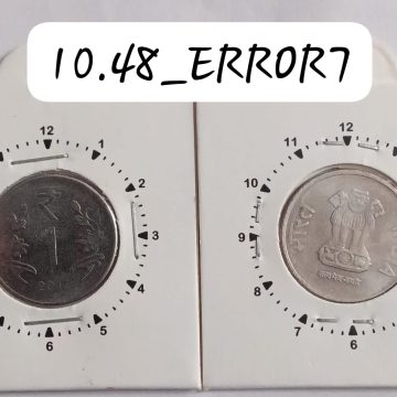 1 RUPEE 2017 NOIDA MINT 12.5 ROTATION ERROR COIN UNC