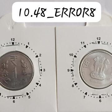 1 RUPEE 2017 CALCUTTA  MINT 12.5 ROTATION ERROR COIN USED