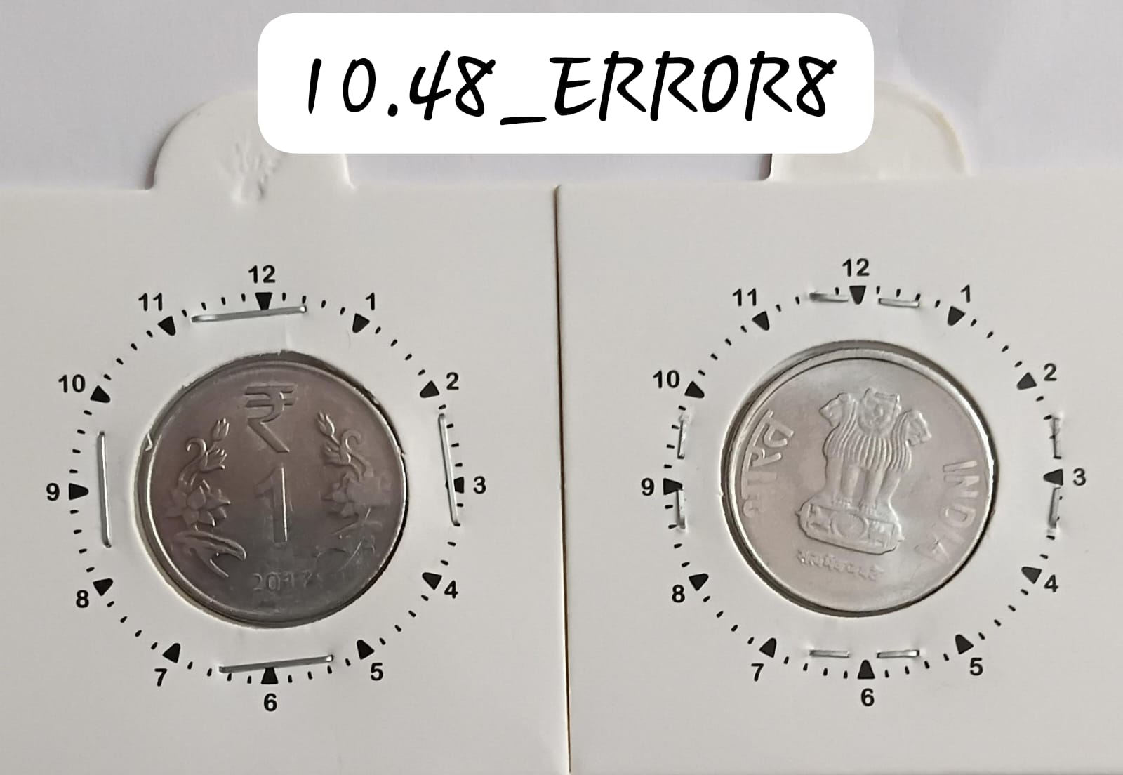 1 Rupee 2017 Calcutta Mint 12.5 Rotation Error Coin Used