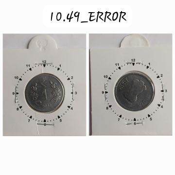1 RUPEE 2018 CALCUTTA  MINT 1 O'CLOCK ROTATION ERROR COIN USED