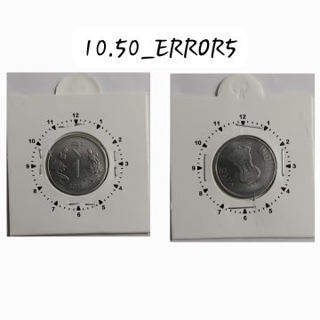 1 RUPEE 2019 CALCUTTA  MINT 11 O'CLOCK ROTATION ERROR COIN UNC