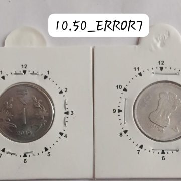 1 RUPEE 2017 NOIDA MINT 1 O'CLOCK ROTATION ERROR COIN UNC
