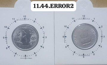 1 RUPEE 2013 HYDERABAD MINT 11.30 CLOCK ROTATION ERROR COIN USED