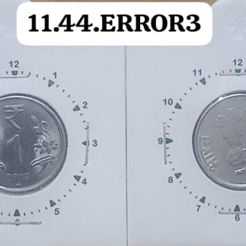 1 RUPEE 2013 HYDERABAD MINT 1'O CLOCK ROTATION ERROR COIN USED