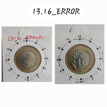10 RUPEES 2019 BOMBAY MINT 1.30 ROTATION ERROR COIN UNC