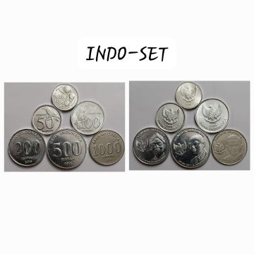 INDONESIAN SET OF 6 COINS -Rp.25,50,100,200,500,1000 RUPIAH