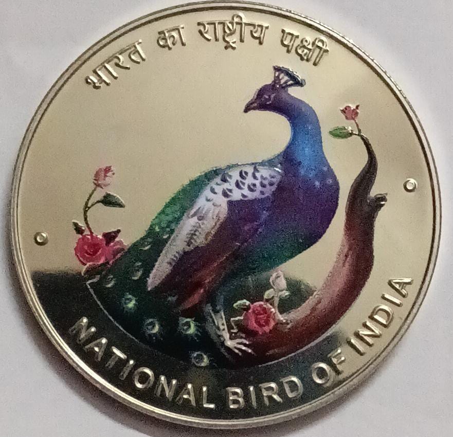 NATIONAL BIRD OF INDIA -THE PEACOCK (SOUVENIR COIN ) - Image 2