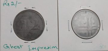 2 RUPEES 2007 KOLKATA MINT GHOST ERROR COIN USED