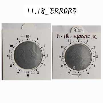 2 RUPEES 2007 (MUDRA)KOLKATA MINT 4 O'CLOCK ROTATION ERROR COIN USED