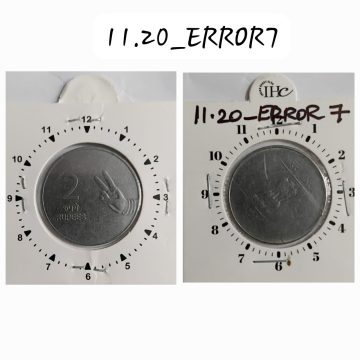 2 RUPEES 2009 (MUDRA)KOLKATA MINT 2 O'CLOCK ROTATION ERROR COIN USED