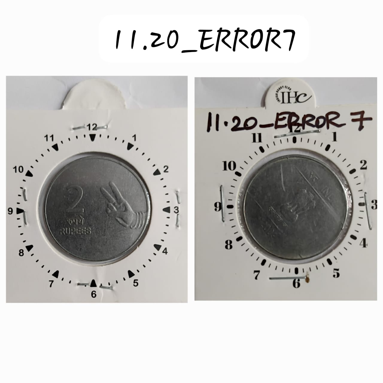 2 RUPEES 2009 (MUDRA)KOLKATA MINT 2 O'CLOCK ROTATION ERROR COIN USED