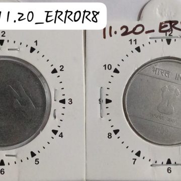 2 RUPEES 2009 (MUDRA)KOLKATA MINT 1 O'CLOCK ROTATION ERROR COIN USED