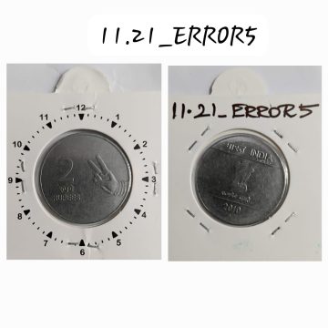 2 RUPEES 2010 (MUDRA)HYDERABAD MINT EXTRA METAL ERROR COIN UNC