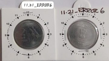 2 RUPEES 2010 (MUDRA)HYDERABAD MINT 12.30 ROTATION ERROR COIN USED