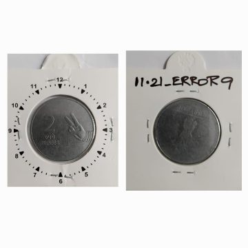 2 RUPEES 2010 (MUDRA)KOLKATA MINT DIE LIGHT IMPRESSION ERROR COIN USED