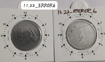 2 RUPEES 2011 (MUDRA) KOLKATA MINT 11 O'CLOCK ROTATION ERROR COIN USED
