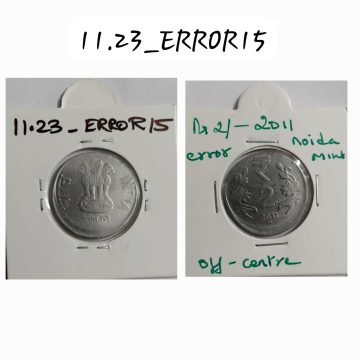 2 RUPEES 2011 NOIDA MINT OFF CENTRE ERROR COIN UNC