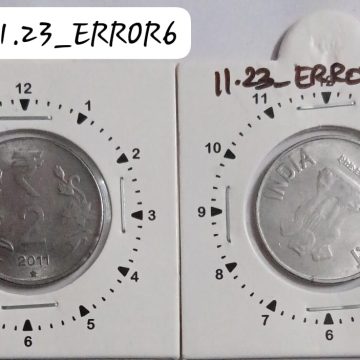 2 RUPEES 2011 HYDERABAD MINT 7.30  ROTATION ERROR COIN UNC